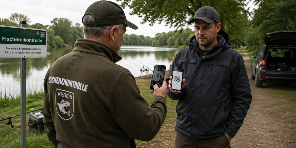 Fischereikontrolle am Gewässer