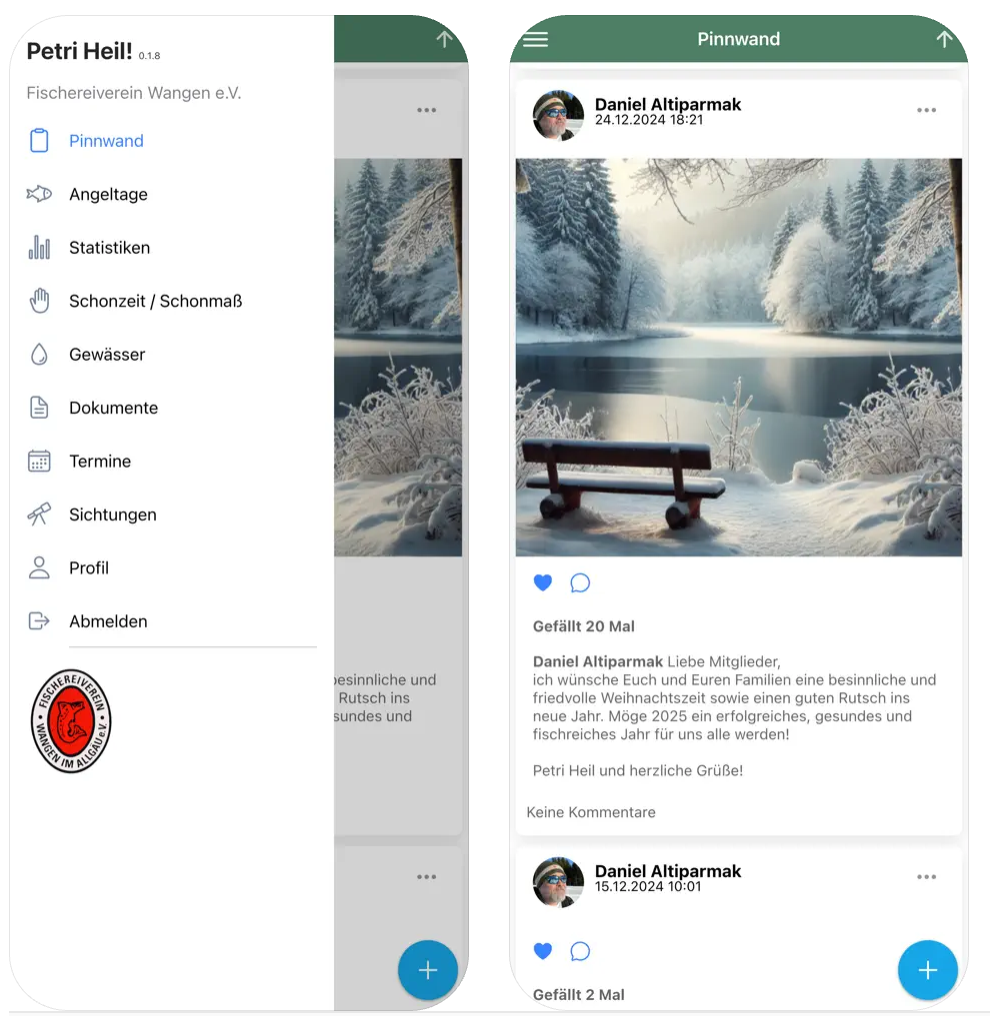 App für Fischereivereine Screenshot - Digitales Fangbuch und Mitgliederverwaltung für Angelvereine